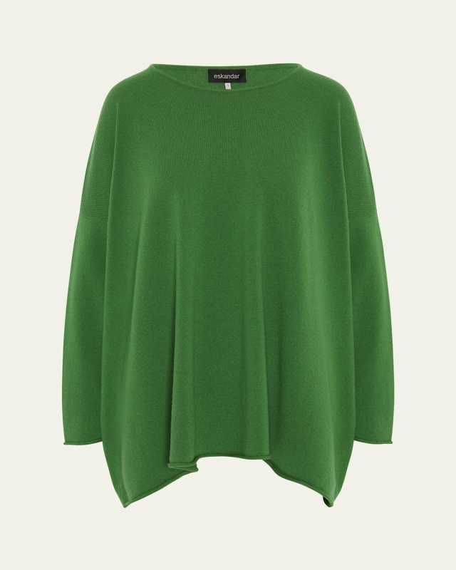 A-Line Bateau Neck Sweater (Long Length)
